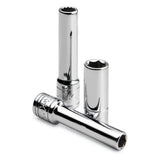 SK Tools - 9/32 in.- 1/4 in.- Drive 12 Point Fractional Deep Chrome Socket