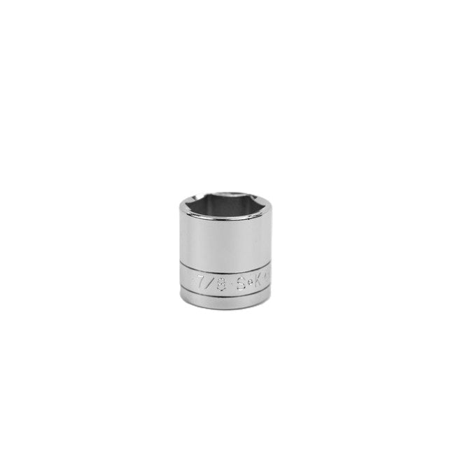 SK Tools - 7/8 in.- 3/8 in.- Drive 6 Point Fractional Standard Chrome Socket
