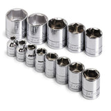 SK Tools - 13 Piece 3/8 in.- Drive 6 Pt Standard Fractional Chrome Socket Set