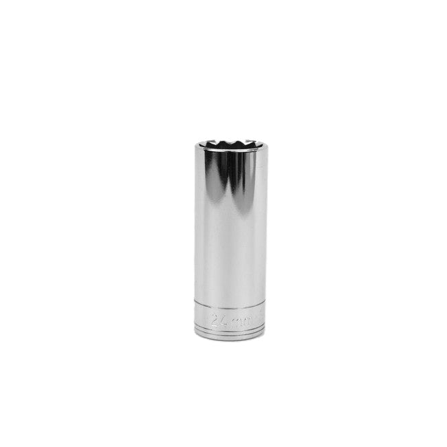 SK Tools - 24 mm 1/2 in.- Drive 12 Point Metric Deep Chrome Socket