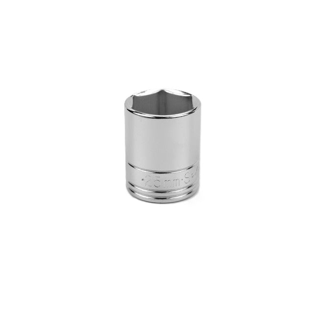 SK Tools - 25 mm 1/2 in.- Drive 6 Point Metric Standard Chrome Socket