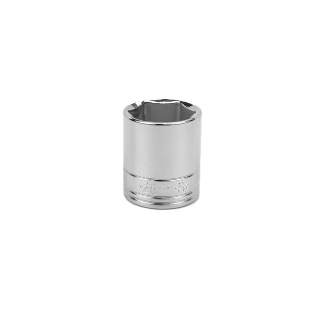 SK Tools - 28 mm 1/2 in.- Drive 6 Point Metric Standard Chrome Socket
