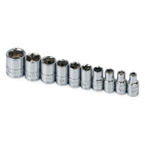 SK Tools - 10 Piece 1/4 in.- Drive 6 Pt Standard Fractional Chrome Socket Set