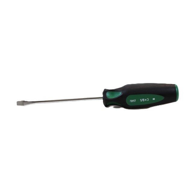 SK Tools - 1/8 in.- x 3 in.- Keystone CushionGrip Slotted Screwdriver