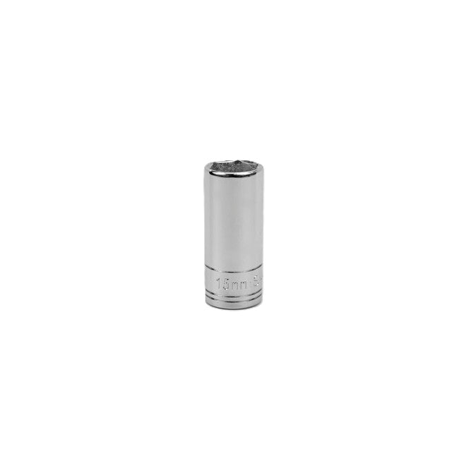 SK Tools - 15 mm 3/8 in.- Drive 6 Point Metric Deep Chrome Socket