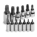 SK Tools - 13 Piece 1/4 in.-, 3/8 in.- & 1/2 in.- Drive TORX Bit Socket Set