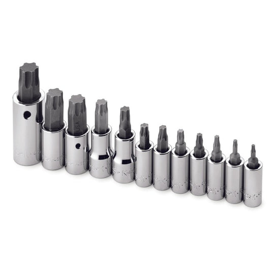 SK Tools - 12 Piece 1/4 in.-, 3/8 in.- and 1/2 in.- Drive TORX Plus Bit Socket Set