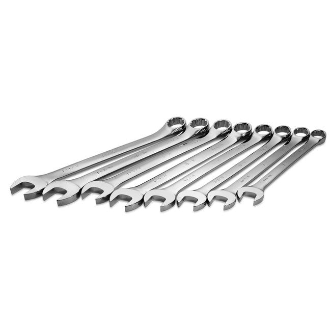 SK Tools - 8 Piece 12 Point Fractional Long Combination Chrome Wrench Set