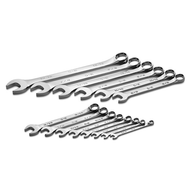 SK Tools - 14 Piece 6 Pt SAE Regular Combination Chrome Wrench Set