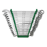 SK Tools - 15 Piece 12 Point Metric Regular Combination Chrome Wrench Set