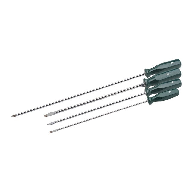 SK Tools - 4 Piece SureGrip Extra Long Reach Screwdriver Set