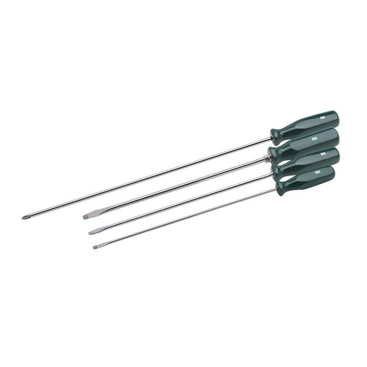 SK Tools - 4 Piece SureGrip Extra Long Reach Screwdriver Set