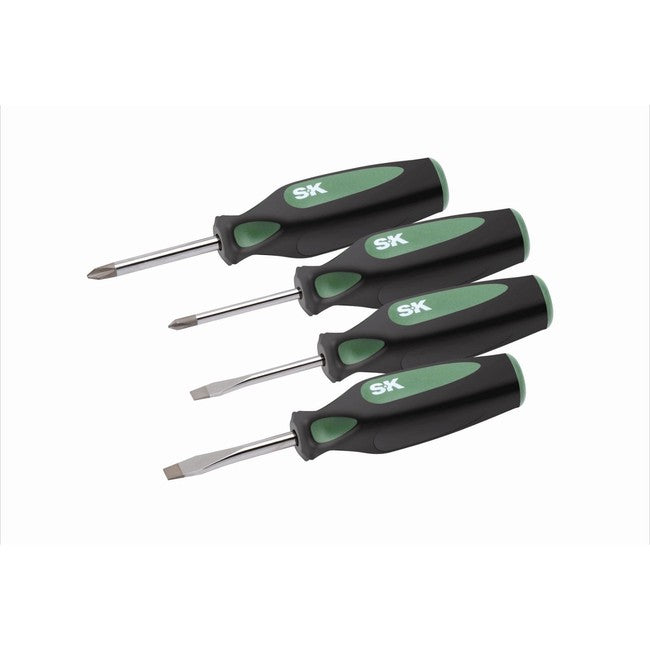 SK Tools - 4 Piece CushionGrip Stubby Screwdriver Set