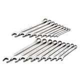 SK Tools - 18 Piece 12 Pt SAE/Metric Regular Combination Chrome Wrench Set