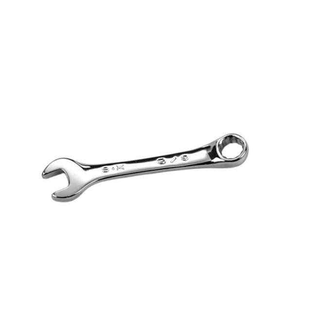 SK Tools - 3/8 in.- 12 Point Fractional Short Combination Chrome Wrench