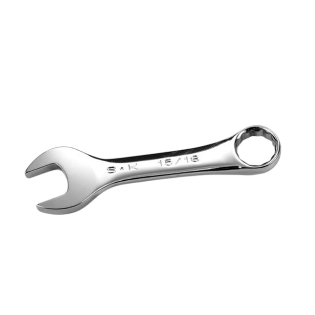 SK Tools - 15/16 in.- 12 Point Fractional Short Combination Chrome Wrench