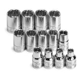 SK Tools - 13 Piece 3/8 in.- Drive 12 Point Standard Metric Chrome Socket Set