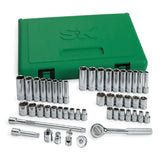 SK Tools - 48 Piece 1/4 in.- Drive 6 Pt Std and Deep SAE & Metric Socket Set