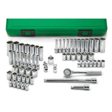 SK Tools - 60 Pc 1/4 in.- Drive 6 Pt Std and Deep SAE and Metric Socket Set