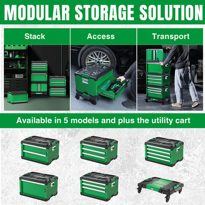 SK Tools Modular Stackable Storage Tool Box, 4-Drawer Steel Box