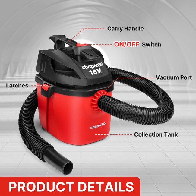 Shop-Vac 5430029 Cordless 1 Gallon Wet/Dry Vac