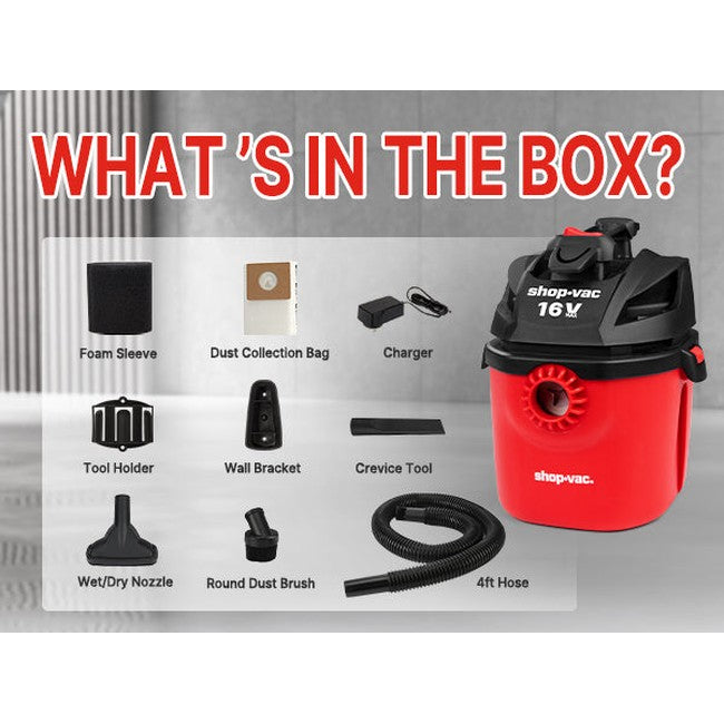Shop-Vac 5430029 Cordless 1 Gallon Wet/Dry Vac