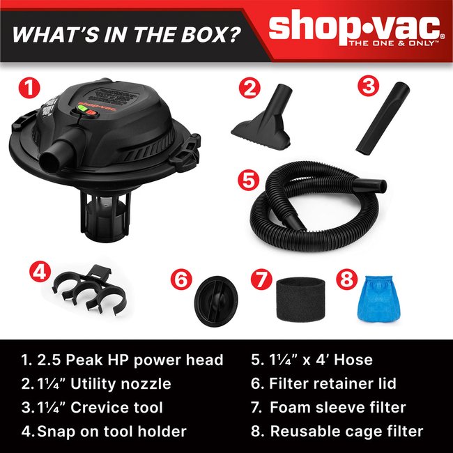 Shop-Vac 5430093 Bucket MAX 2.5 Peak HP Wet/Dry Vacuum