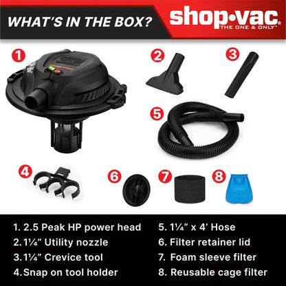 Shop-Vac 5430093 Bucket MAX 2.5 Peak HP Wet/Dry Vacuum
