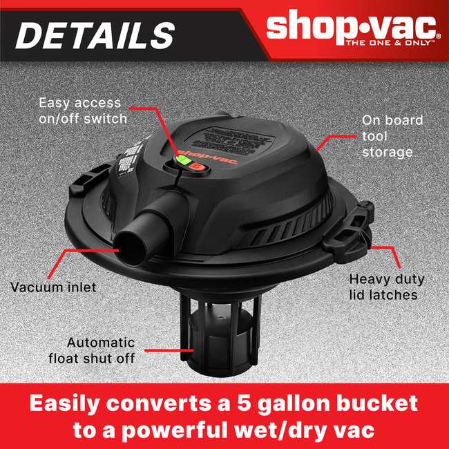 Shop-Vac 5430093 Bucket MAX 2.5 Peak HP Wet/Dry Vacuum