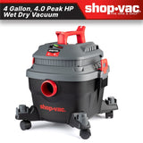 Shop-Vac 5430096 4 Gallon 4.0 Peak HP Wet/Dry Vacuum