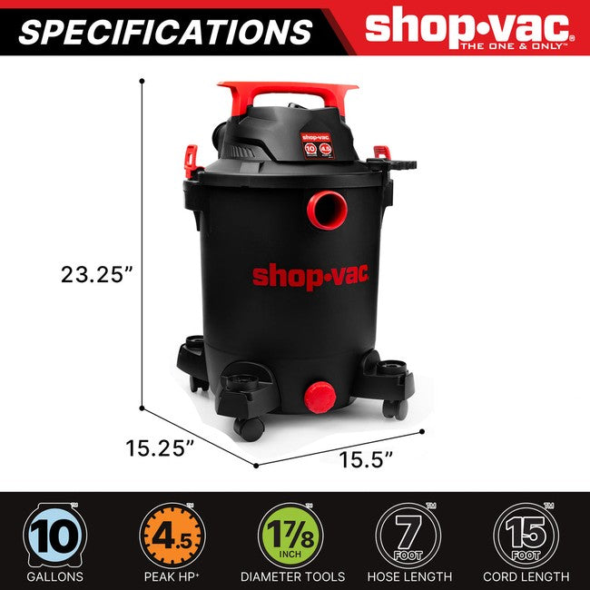 Shop-Vac 5430115 10 Gallon 4.5 Peak HP Wet/Dry Vacuum