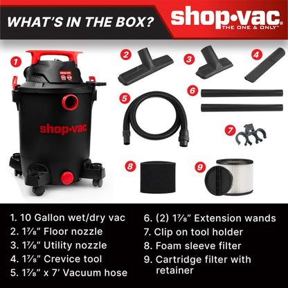 Shop-Vac 5430115 10 Gallon 4.5 Peak HP Wet/Dry Vacuum