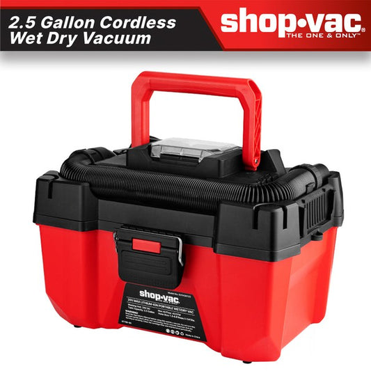 Shop-Vac 5430122 20V 2.5 Gallon Cordless Wet/Dry Vacuum