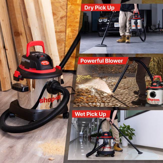 Shop-Vac 5430148 4 Gallon 2.5 Peak HP Stainless Steel Wet/Dry Vac