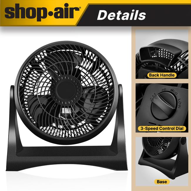 Shop-Vac 5430165 Shop-Air® 8" Wall-Mounted Desk Fan