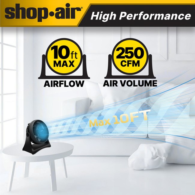 Shop-Vac 5430165 Shop-Air® 8" Wall-Mounted Desk Fan