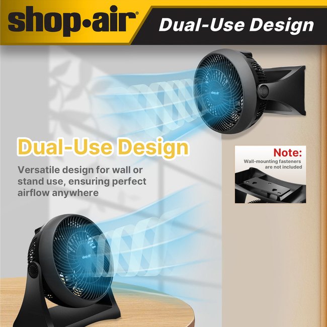 Shop-Vac 5430165 Shop-Air® 8" Wall-Mounted Desk Fan