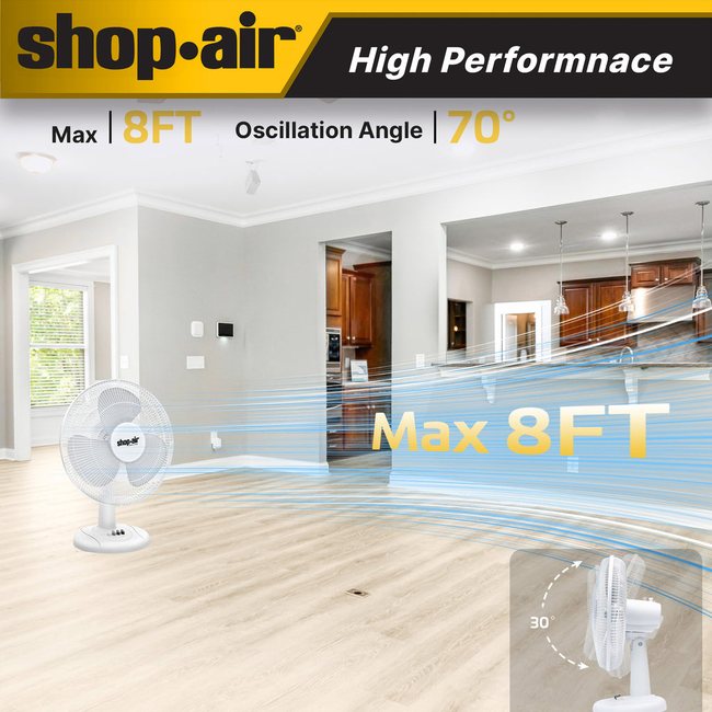 Shop-Vac 5430167 Shop-Air® 12" Oscillating Table Fan