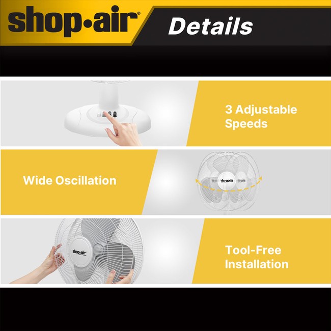 Shop-Vac 5430168 Shop-Air® 16" Oscillating Table Fan