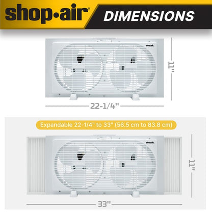 Shop-Vac 5430169 Shop-Air® 9" Twin Window Fan
