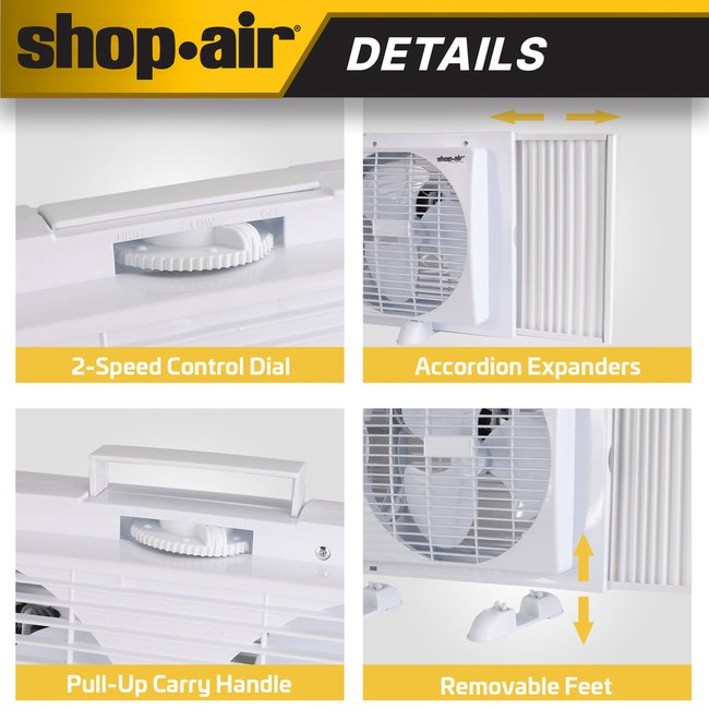 Shop-Vac 5430169 Shop-Air® 9" Twin Window Fan