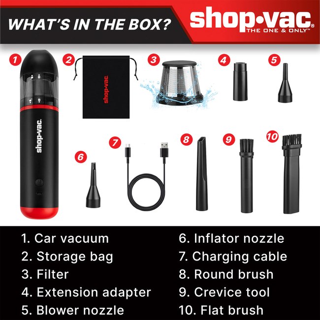 Shop-Vac 5430231 2-in-1 Cordless Car Vacuum