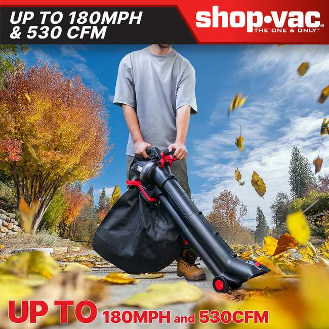 Shop-Vac 5430234 3-in-1 Electric Leaf Blower, Vacuum & Mulcher