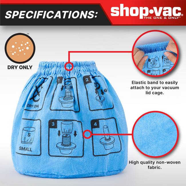Shop-Vac 5430239 Non-Woven Small Cloth Cage Filter (2 Pack)