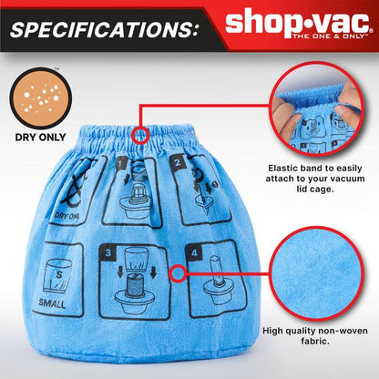 Shop-Vac 5430239 Non-Woven Small Cloth Cage Filter (2 Pack)