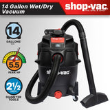 Shop-Vac 5801411 The Shop-Vac® 14 Gallon* 5.5 Peak HP** Wet/Dry Vacuum features the SVX2 Motor Technology