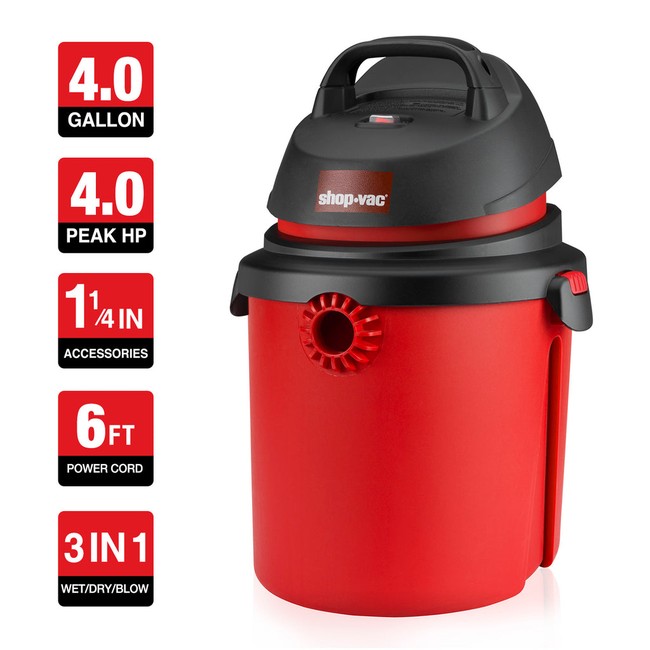 Shop-Vac 5890489 4 Gallon 4.0 Peak HP Wet/Dry Vac