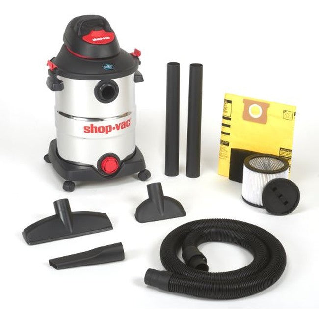Shop-Vac 5981338 12 Gallon* 5.5 Peak HP** Stainless Steel Wet/Dry Vacuum with SVX2 Motor Technology