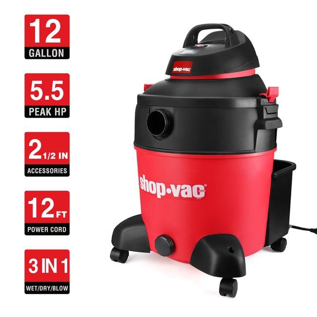 Shop-Vac 5983089 12 Gallon 5.5 Peak HP Wet/Dry Vac