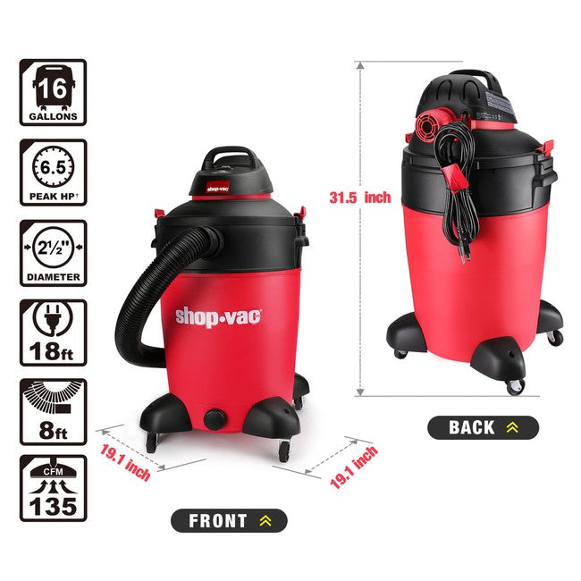 Shop-Vac 5983389 16 Gallon 6.5 Peak HP SVX2 Wet/Dry Vac